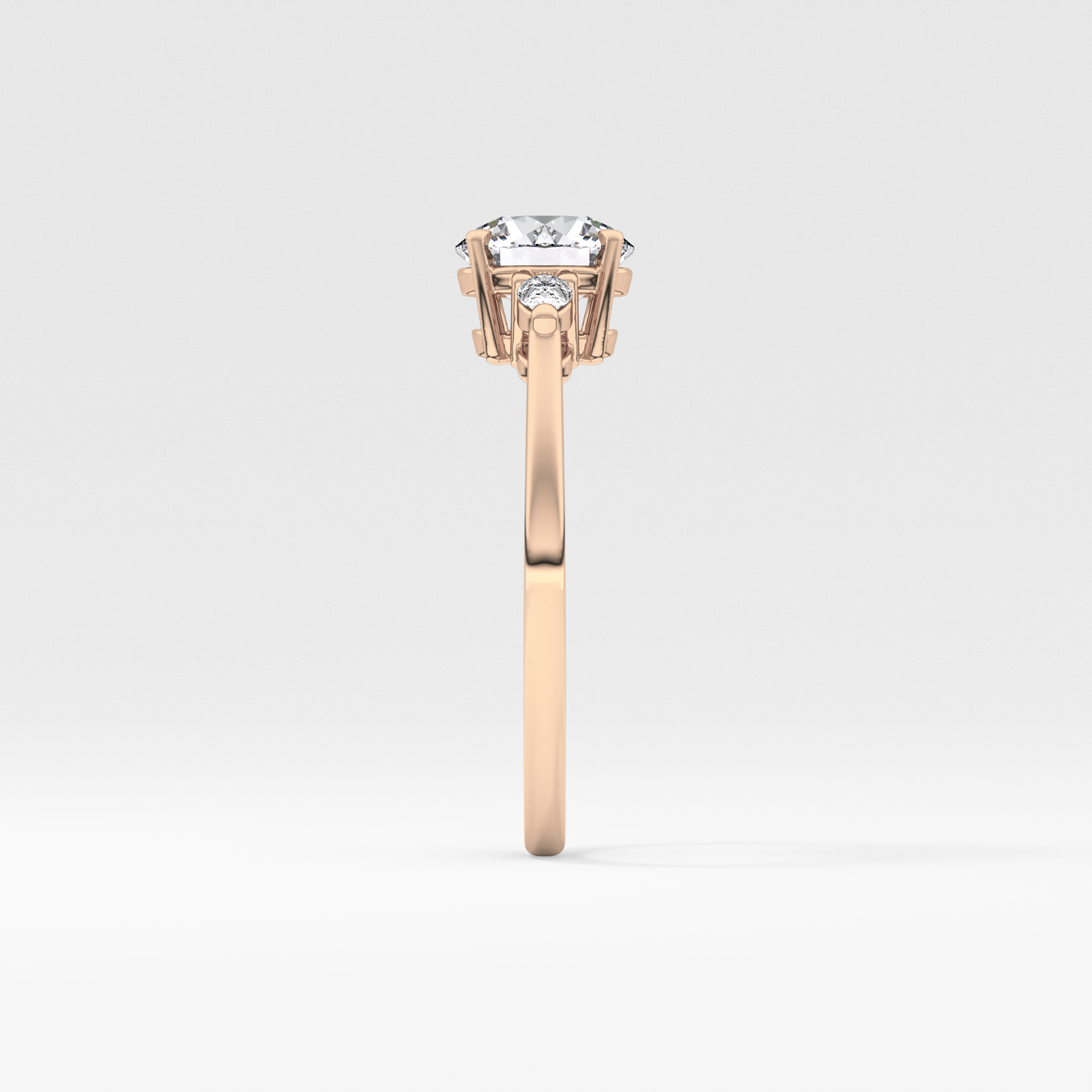 Round Three Stone Lab Grown Diamond Engagement Ring