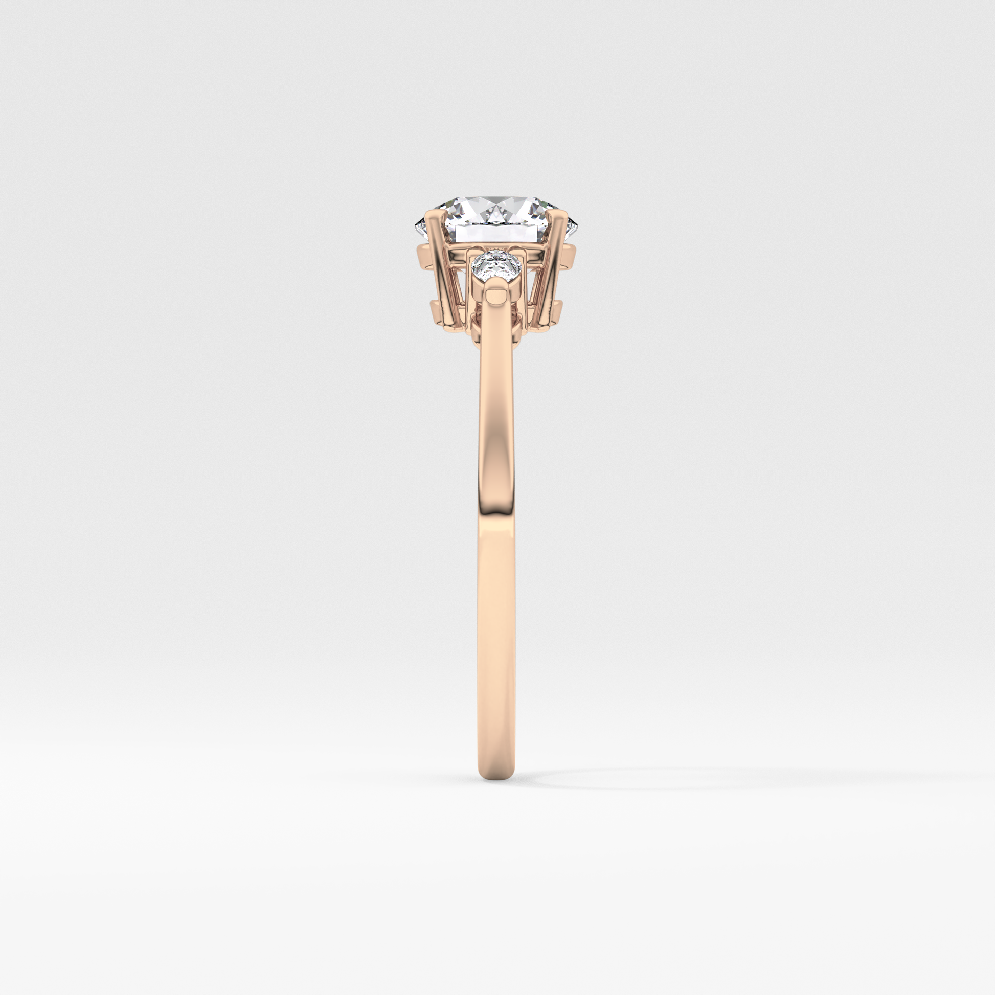 Round Three Stone Lab Grown Diamond Engagement Ring