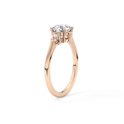 Round Three Stone Lab Grown Diamond Engagement Ring