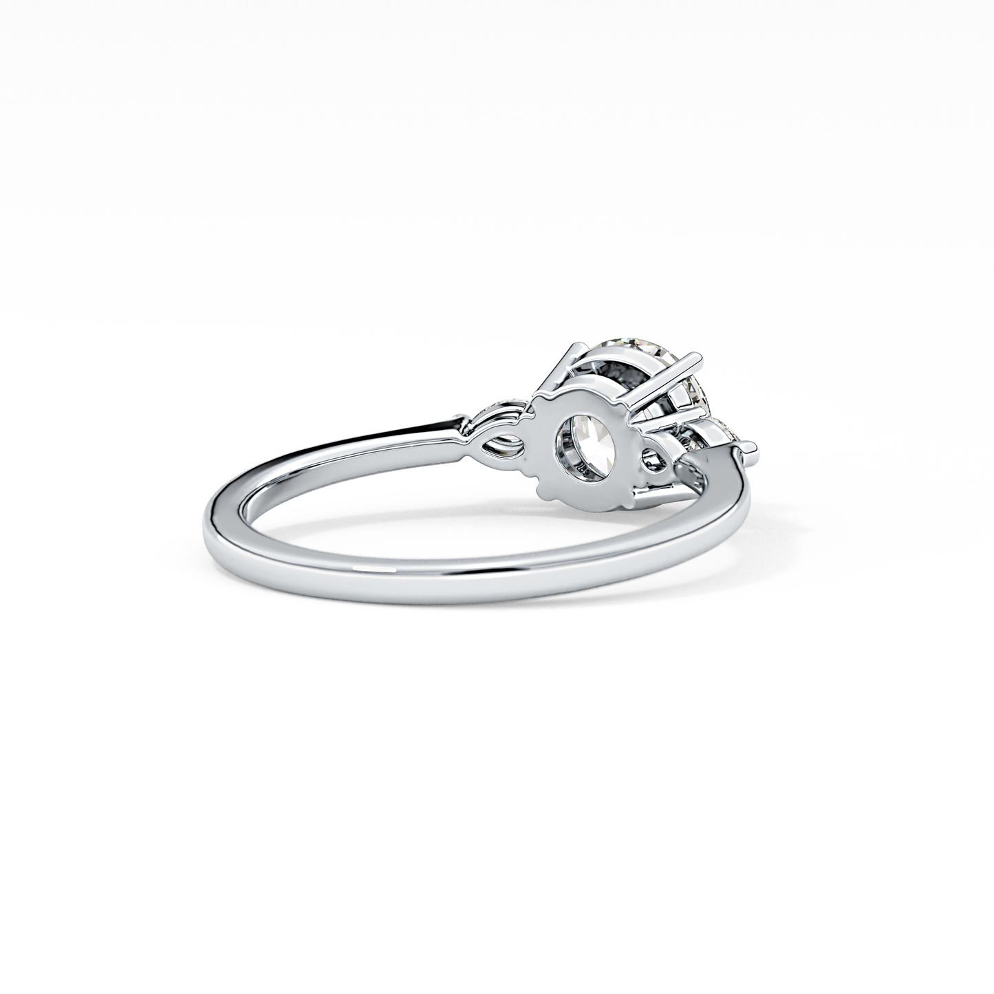 Round Three Stone Lab Grown Diamond Engagement Ring