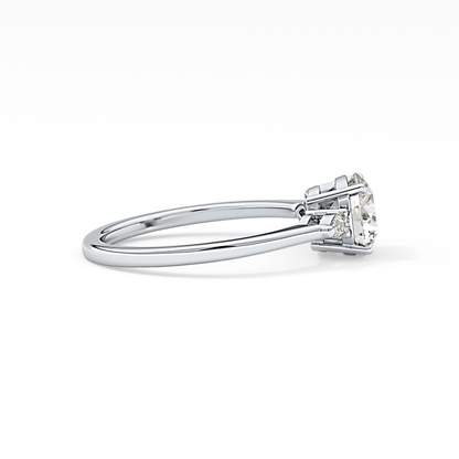 Round Three Stone Lab Grown Diamond Engagement Ring