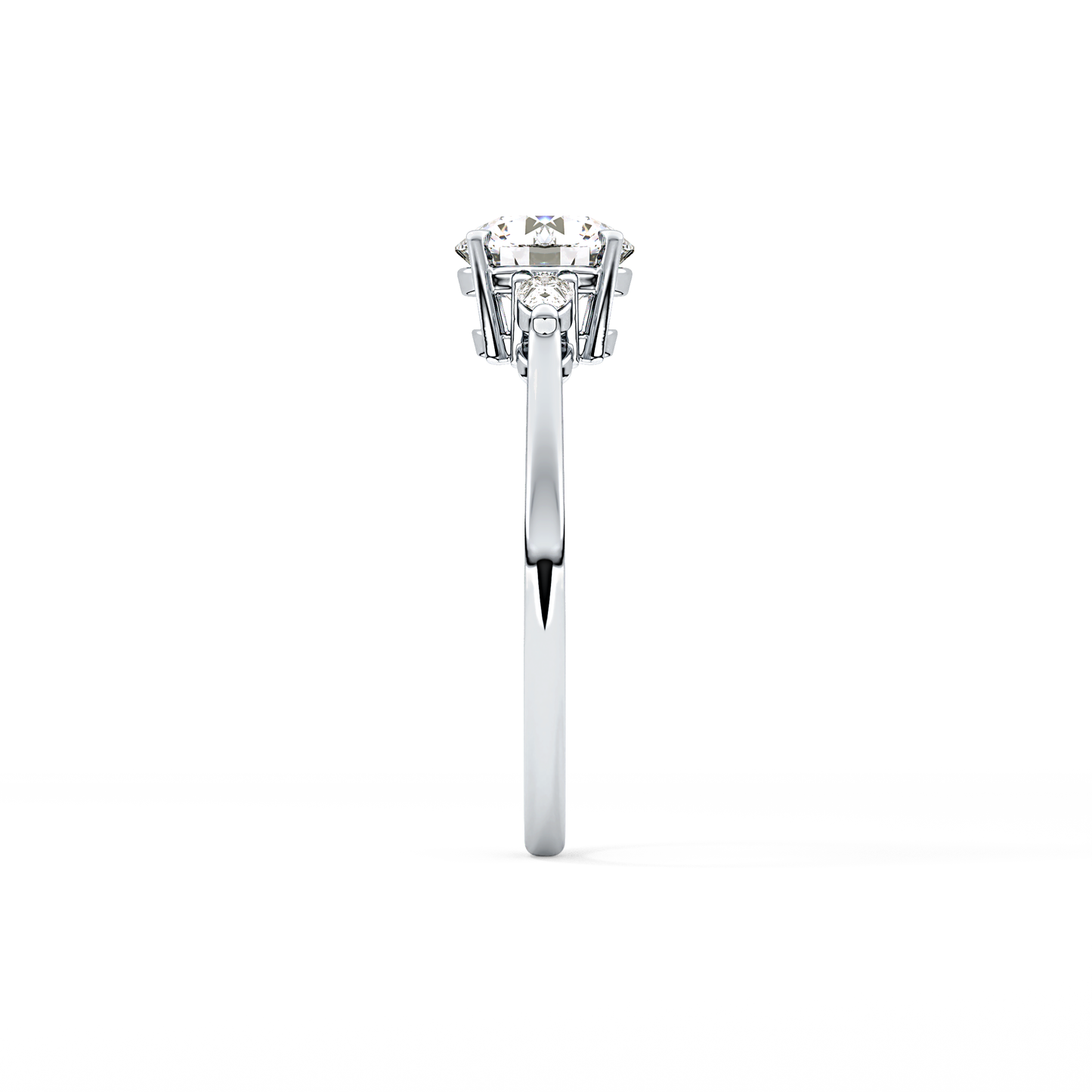 Round Three Stone Lab Grown Diamond Engagement Ring