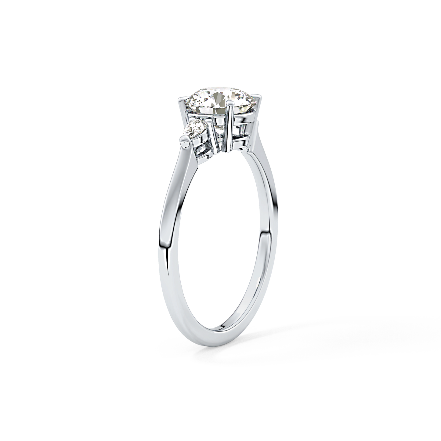 Round Three Stone Lab Grown Diamond Engagement Ring