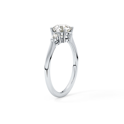 Round Three Stone Lab Grown Diamond Engagement Ring