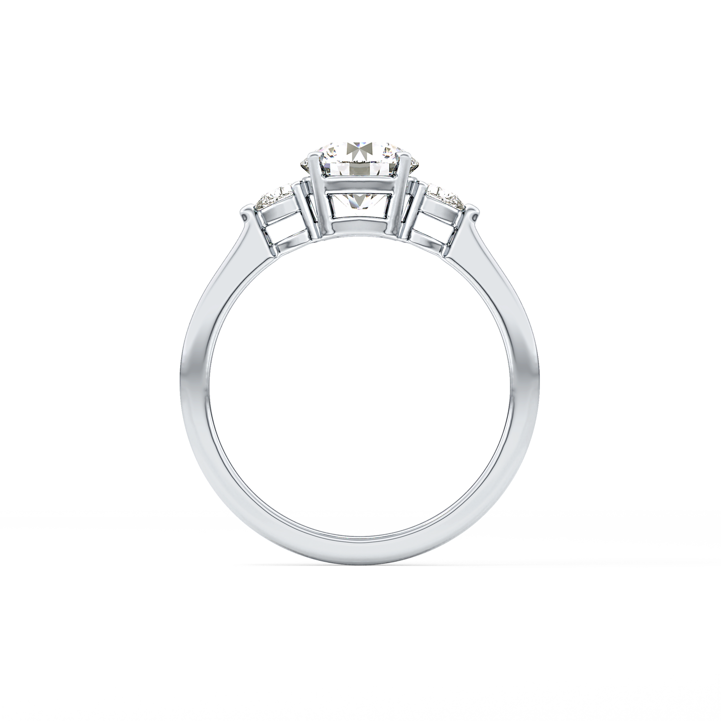 Round Three Stone Lab Grown Diamond Engagement Ring