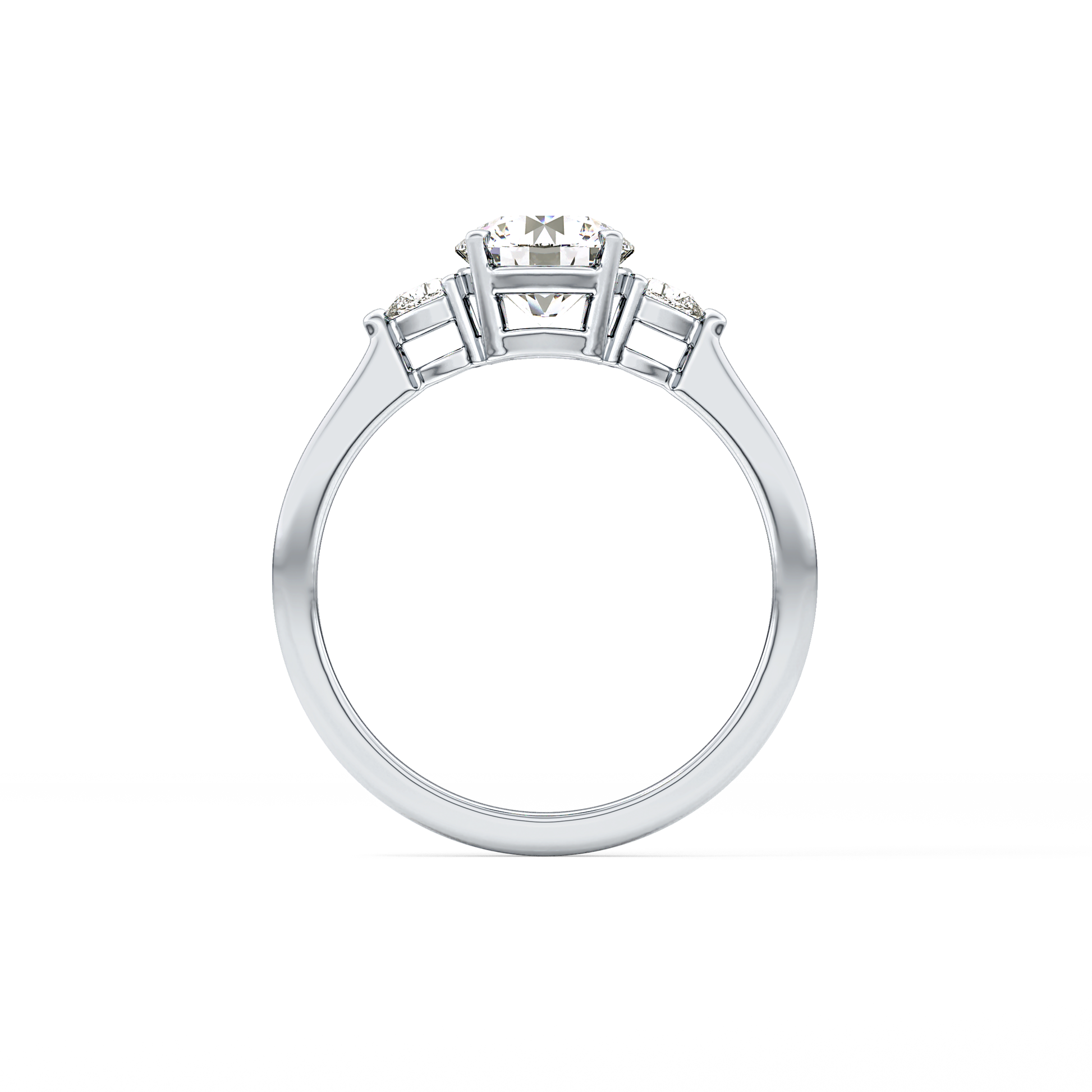 Round Three Stone Lab Grown Diamond Engagement Ring