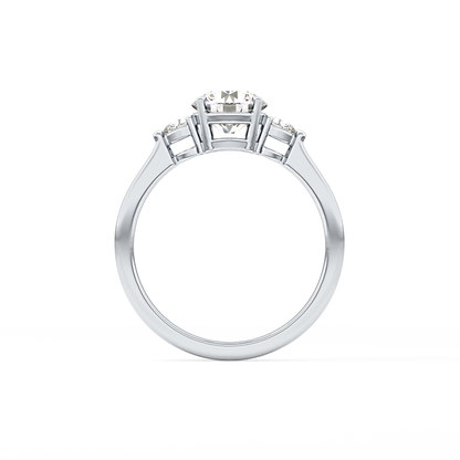 Round Three Stone Lab Grown Diamond Engagement Ring