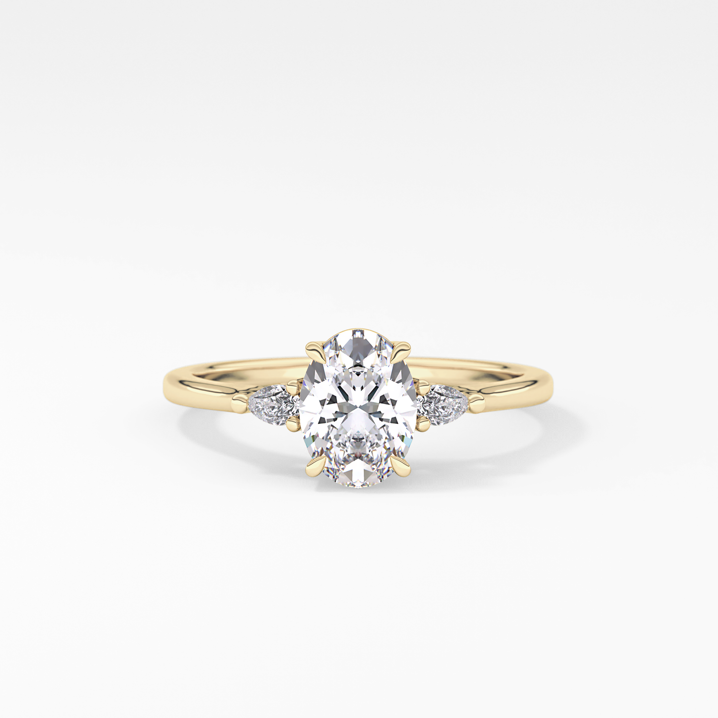 Oval Three Stone Lab Grown Diamond Engagement Ring