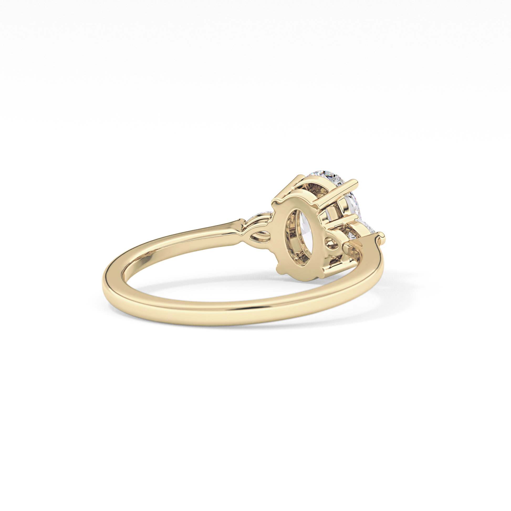 Oval Three Stone Lab Grown Diamond Engagement Ring
