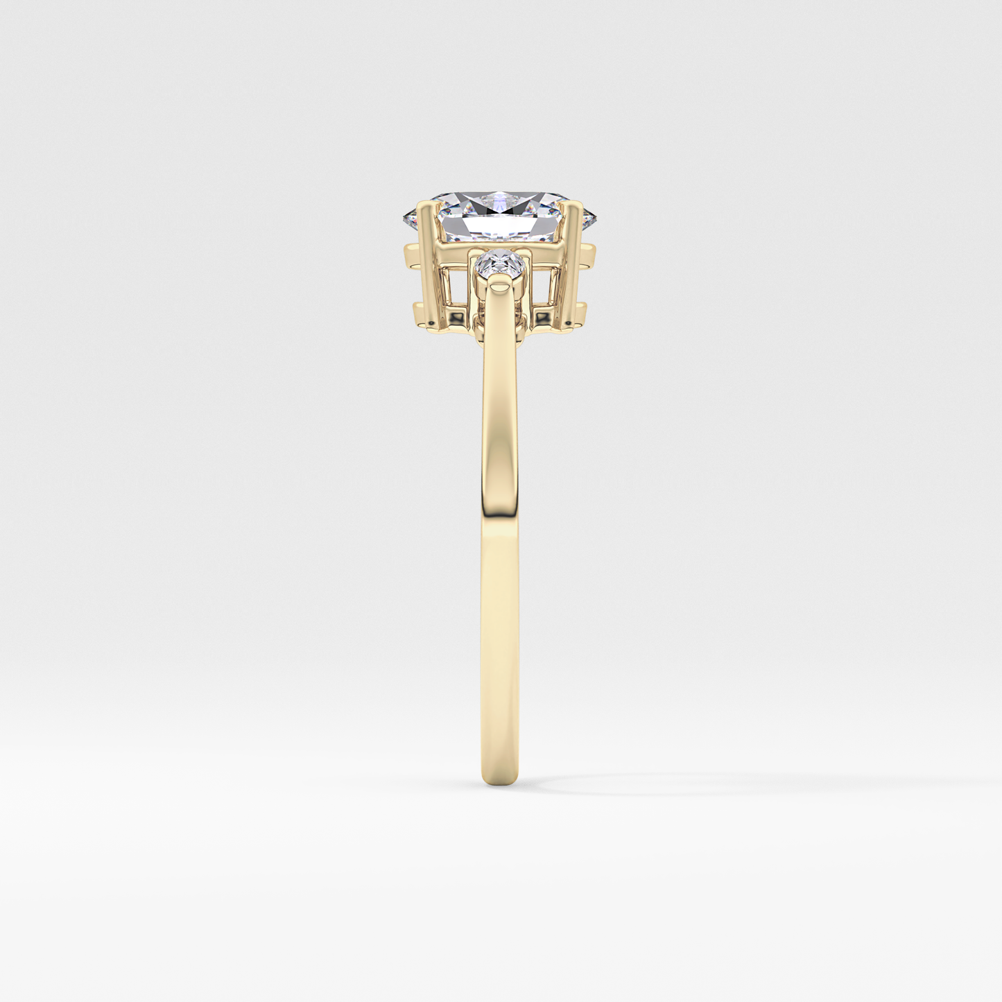 Oval Three Stone Lab Grown Diamond Engagement Ring