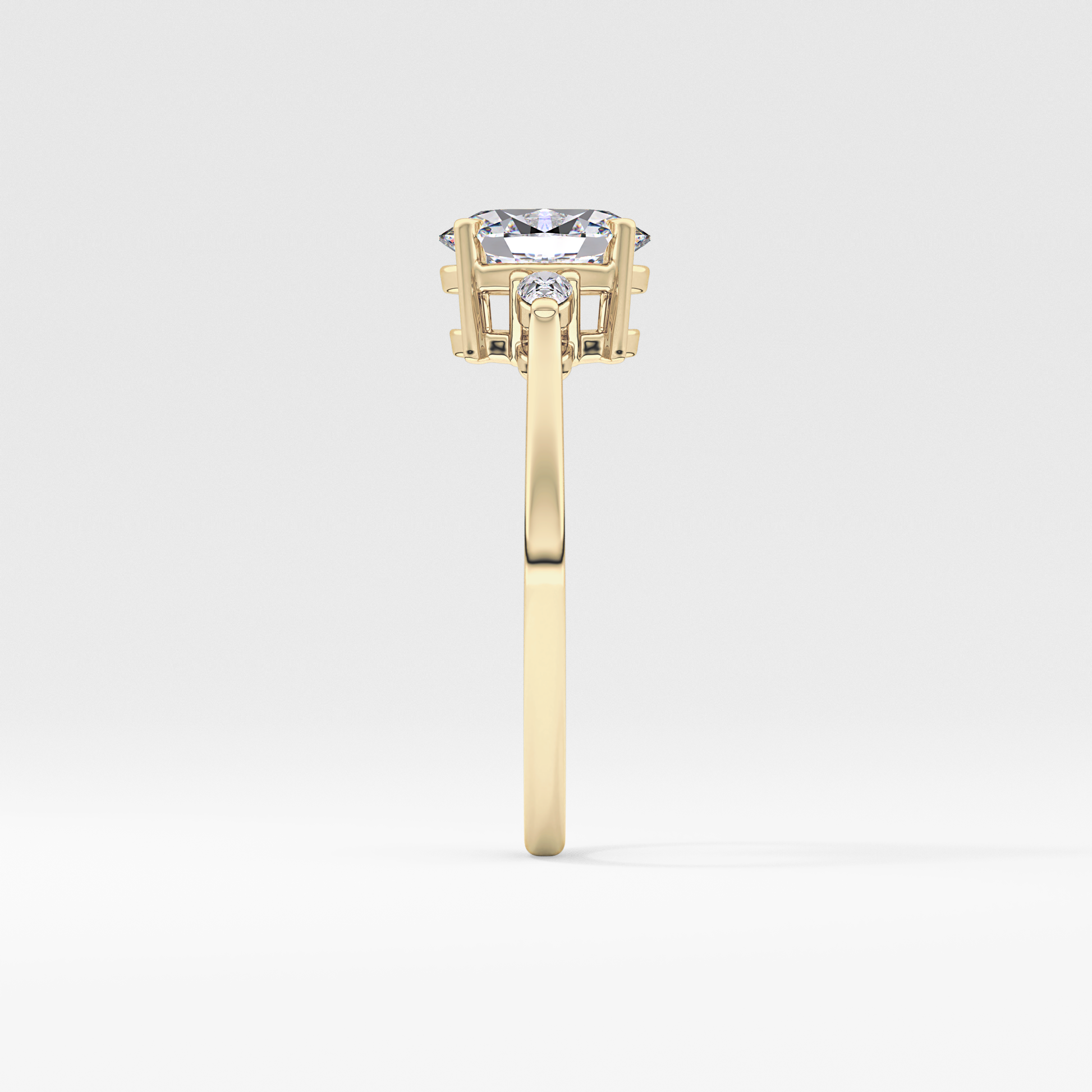 Oval Three Stone Lab Grown Diamond Engagement Ring