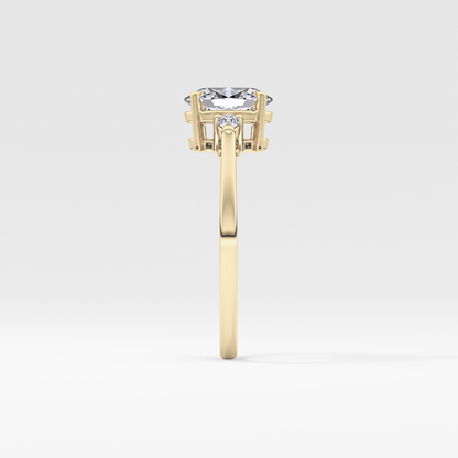 Oval Three Stone Lab Grown Diamond Engagement Ring