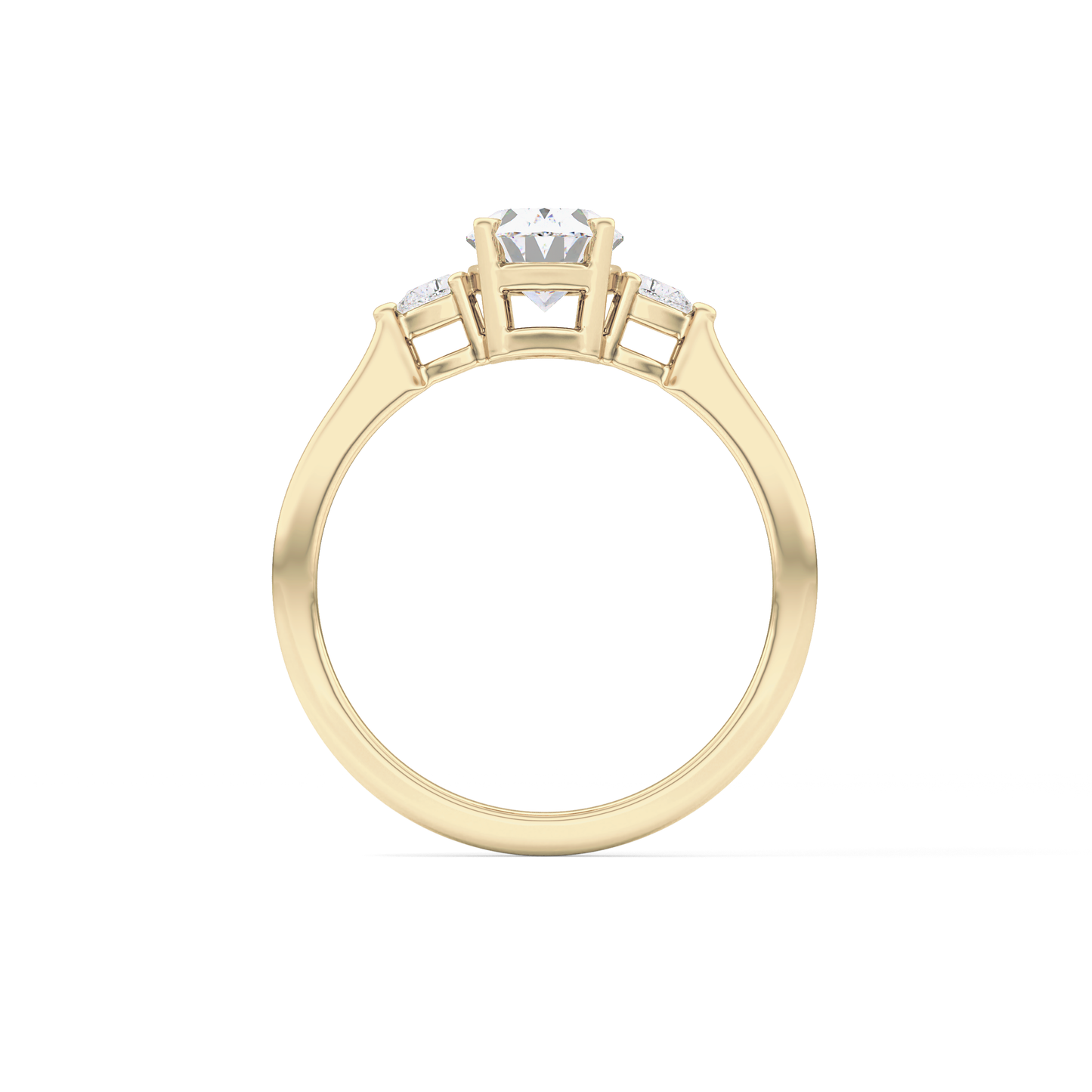 Oval Three Stone Lab Grown Diamond Engagement Ring