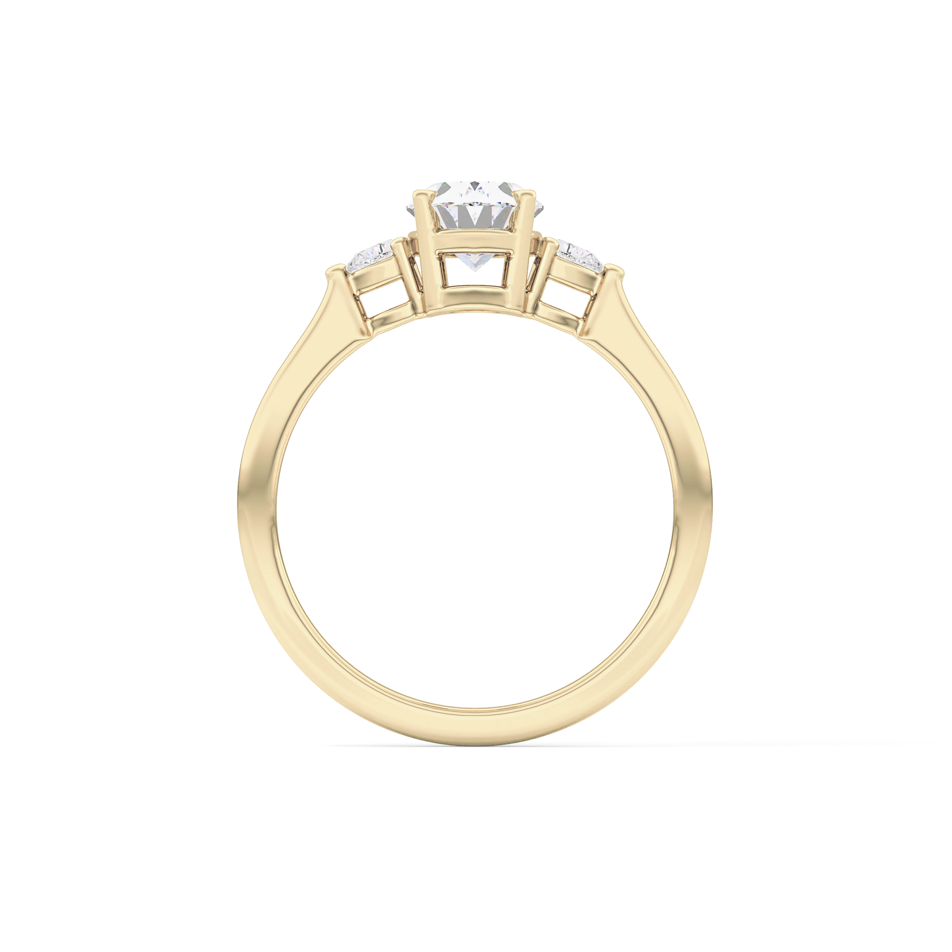 Oval Three Stone Lab Grown Diamond Engagement Ring