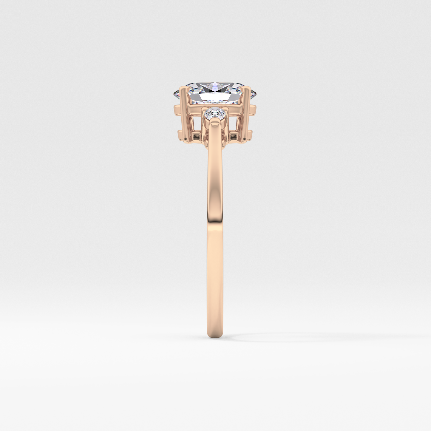Oval Three Stone Lab Grown Diamond Engagement Ring