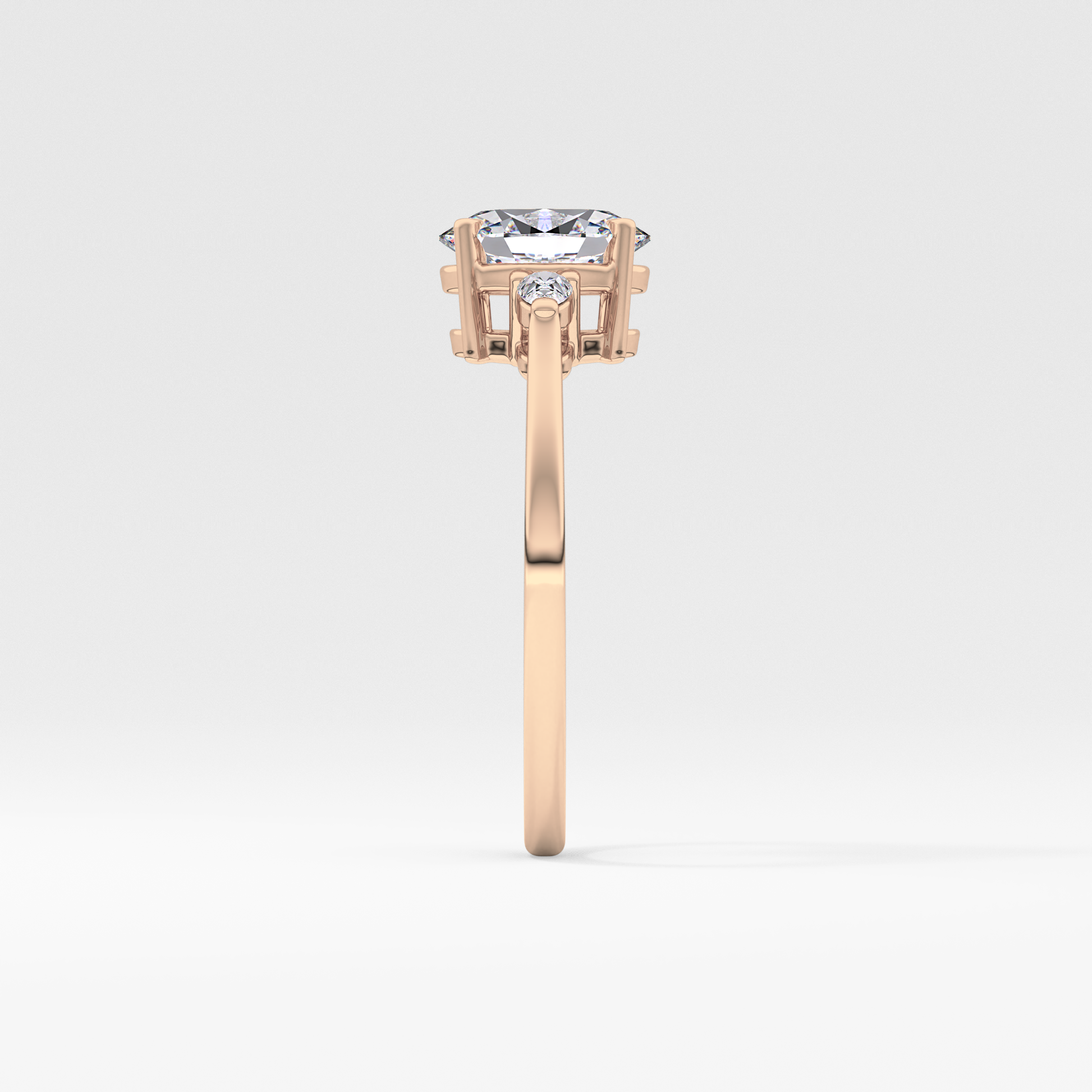 Oval Three Stone Lab Grown Diamond Engagement Ring