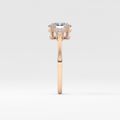 Oval Three Stone Lab Grown Diamond Engagement Ring