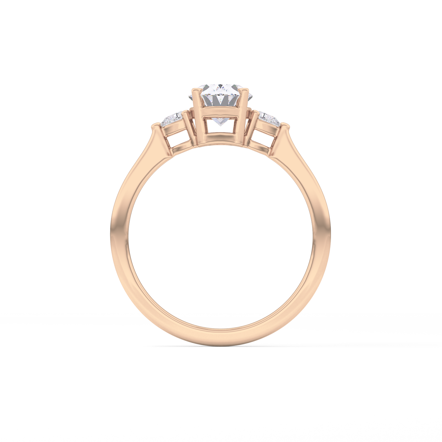 Oval Three Stone Lab Grown Diamond Engagement Ring