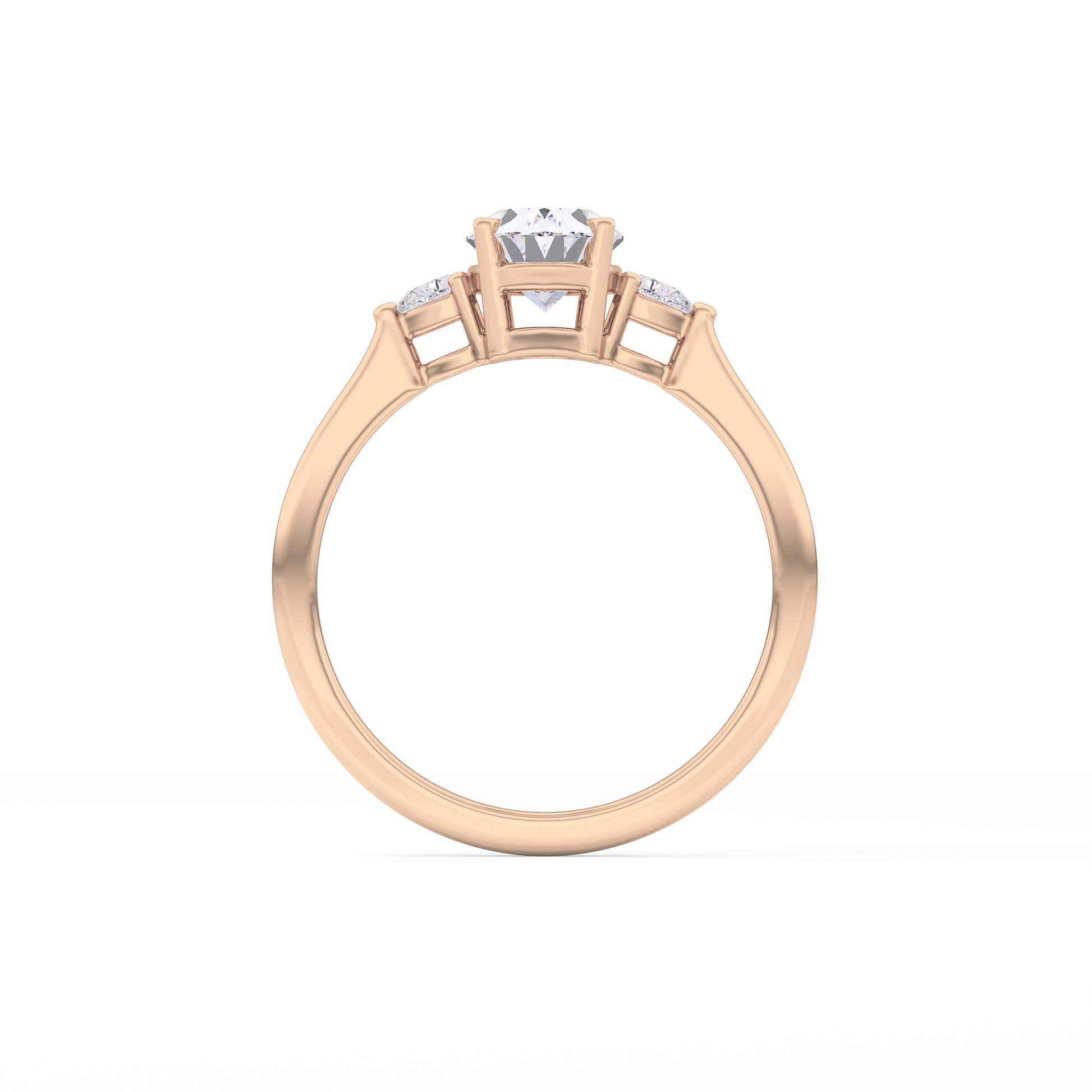 Oval Three Stone Lab Grown Diamond Engagement Ring