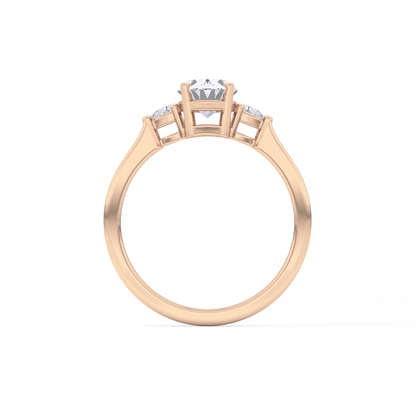 Oval Three Stone Lab Grown Diamond Engagement Ring