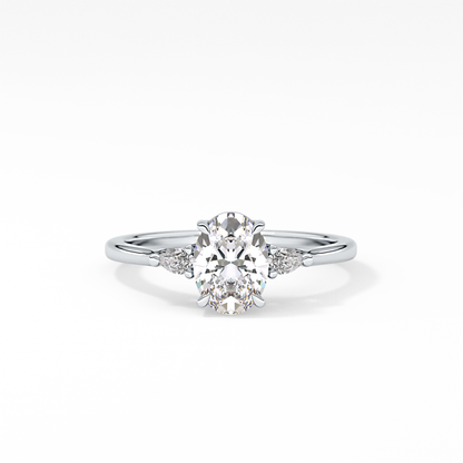 Oval Three Stone Lab Grown Diamond Engagement Ring