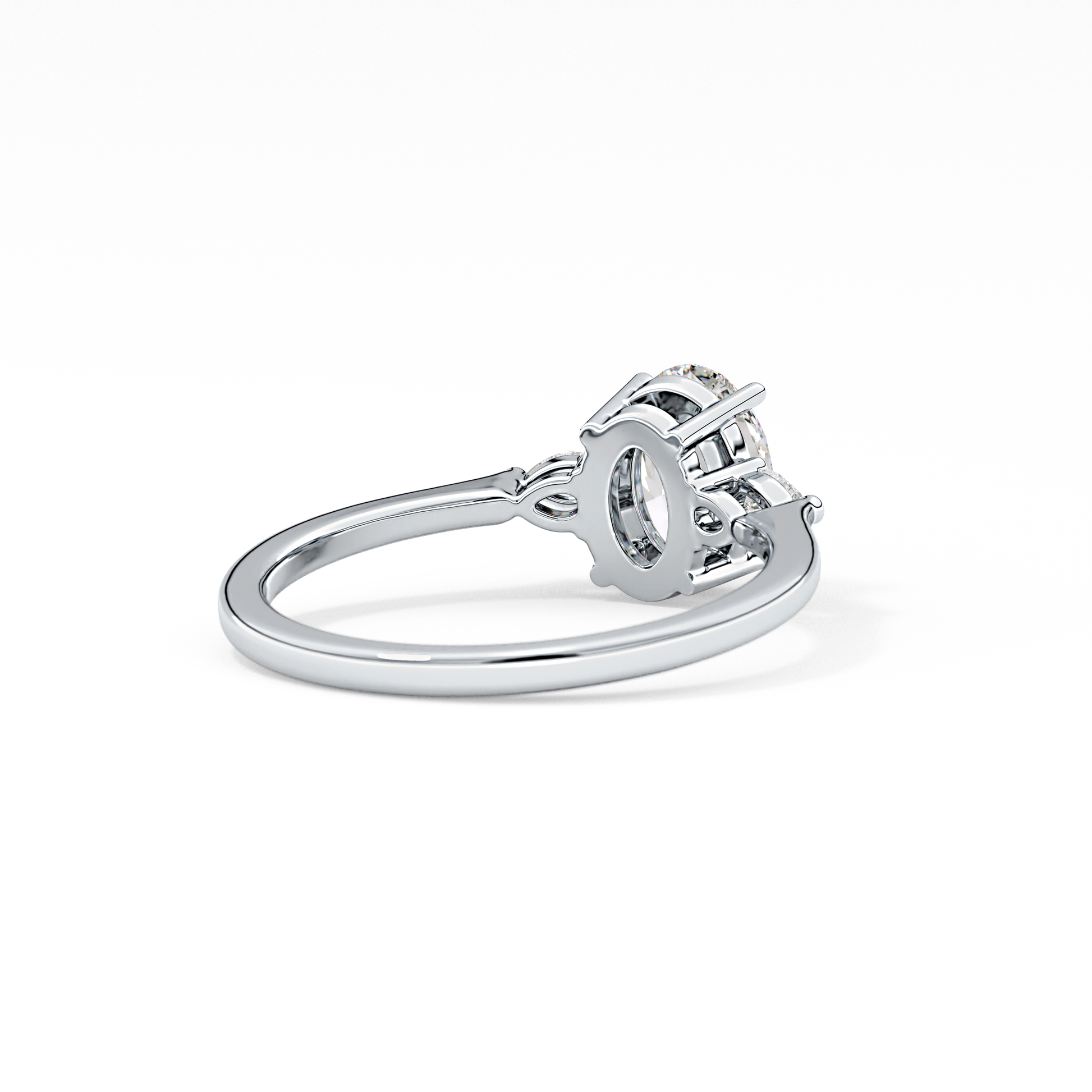 Oval Three Stone Lab Grown Diamond Engagement Ring