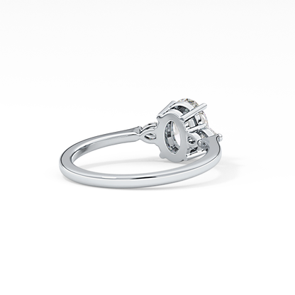 Oval Three Stone Lab Grown Diamond Engagement Ring