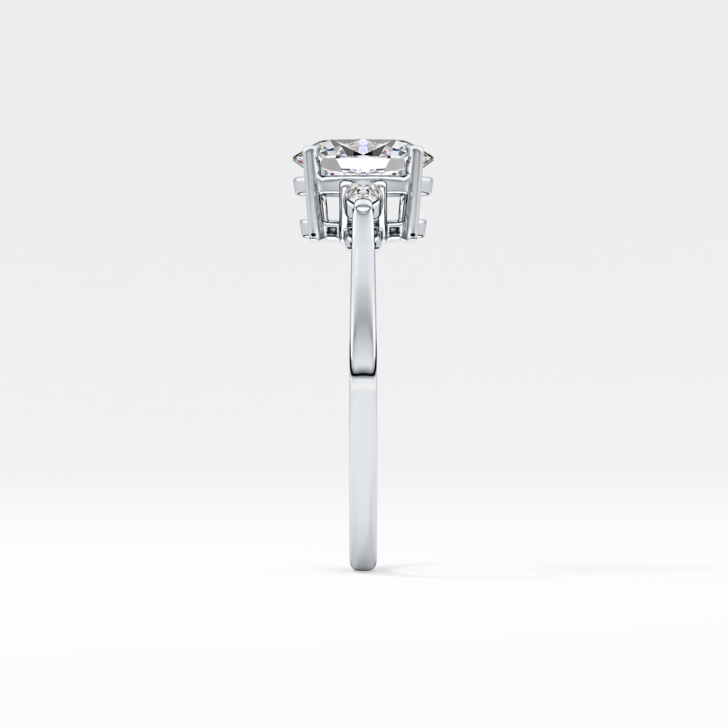 Oval Three Stone Lab Grown Diamond Engagement Ring