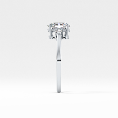 Oval Three Stone Lab Grown Diamond Engagement Ring