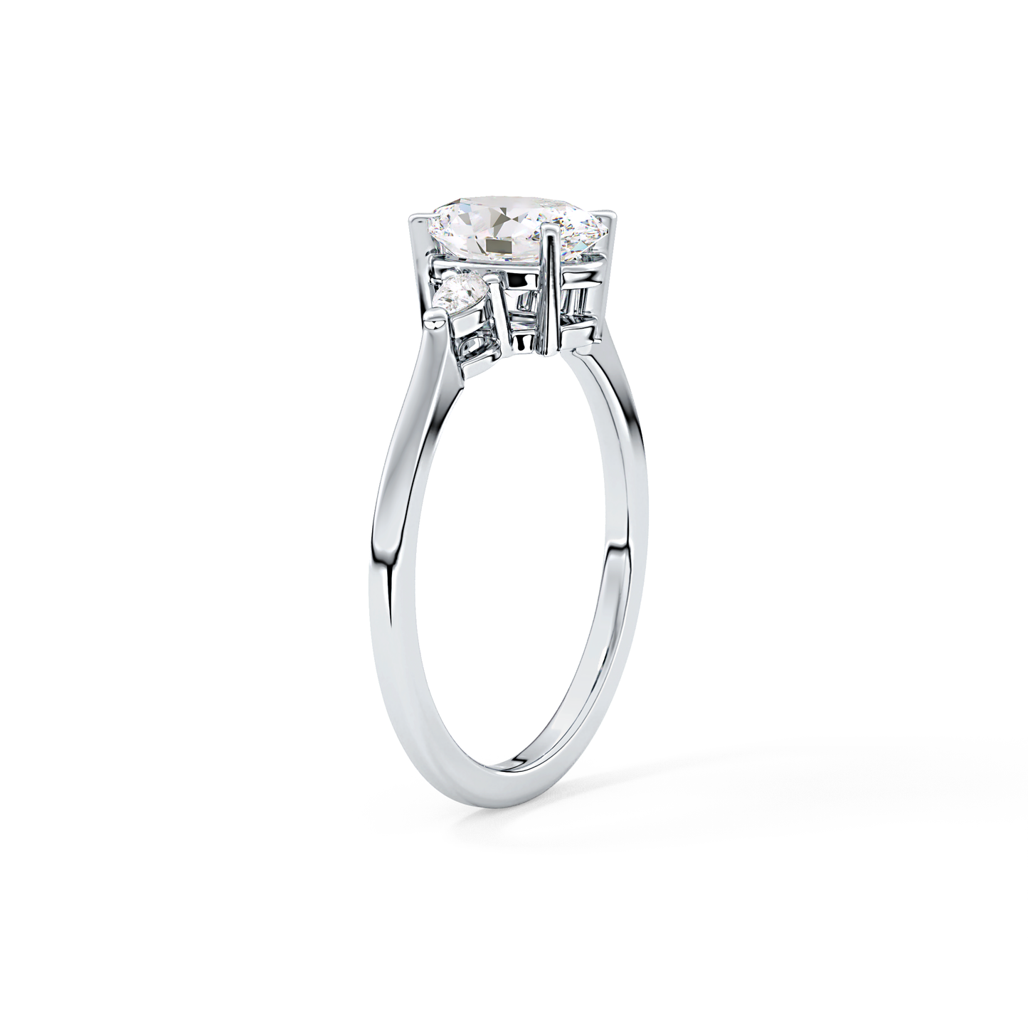 Oval Three Stone Lab Grown Diamond Engagement Ring