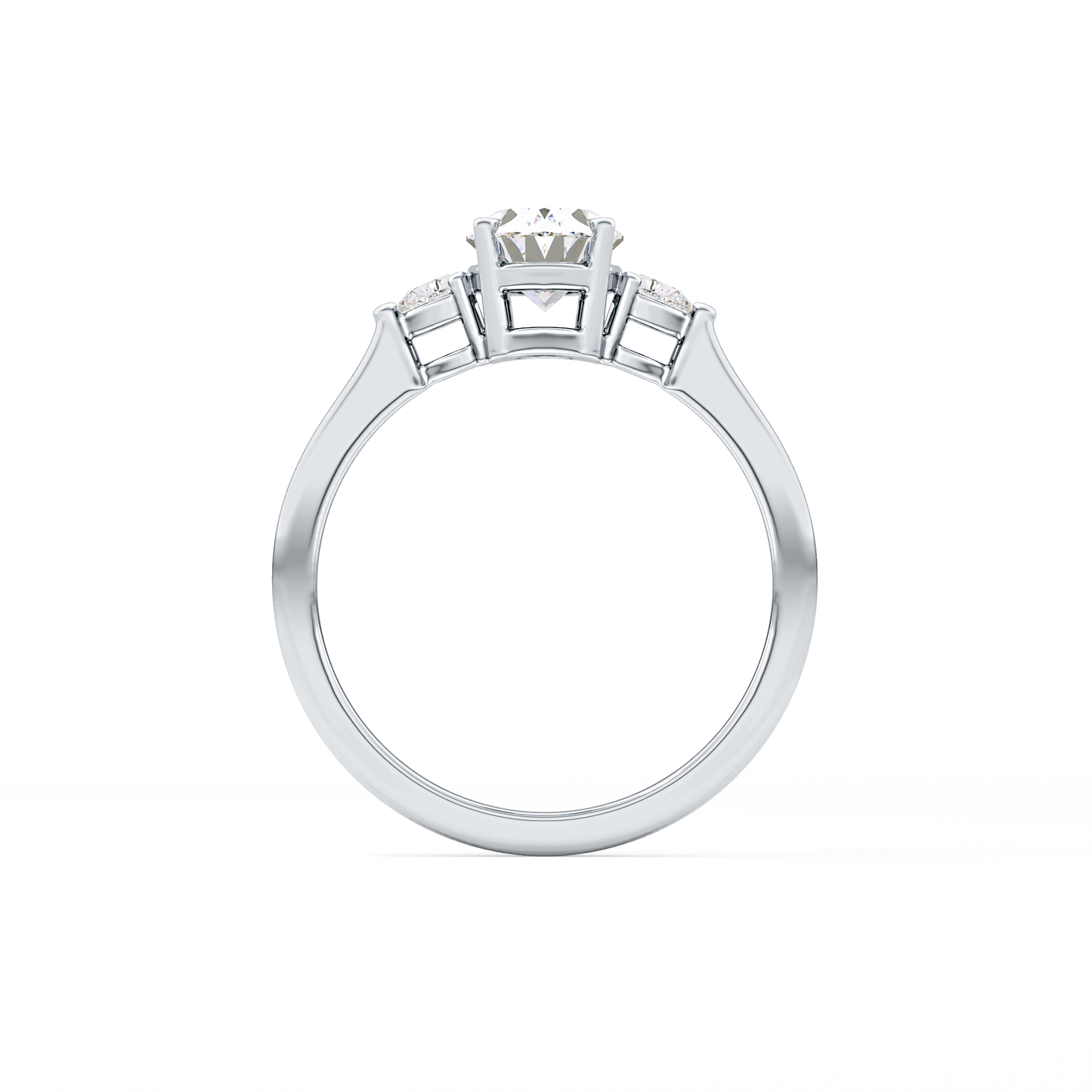 Oval Three Stone Lab Grown Diamond Engagement Ring