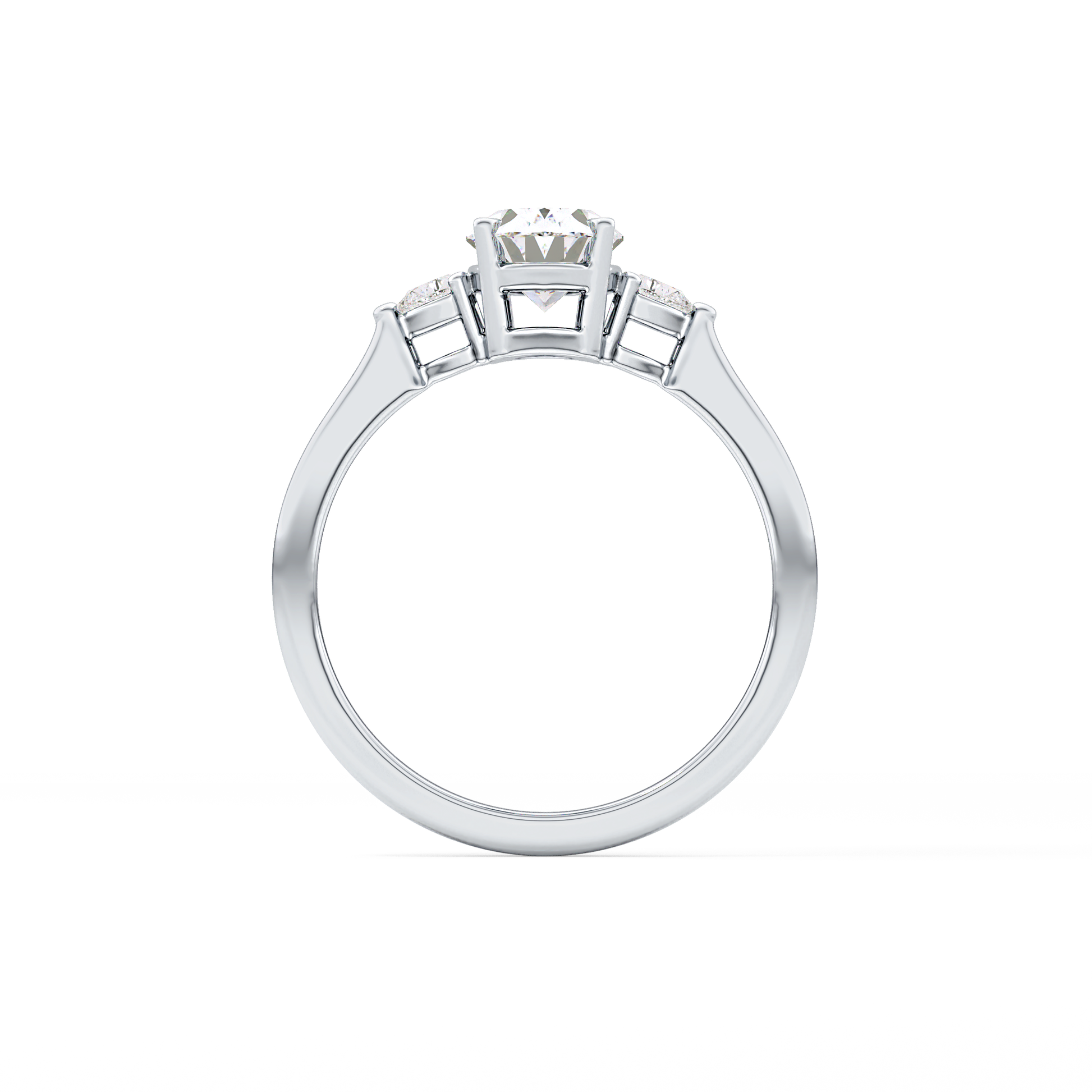 Oval Three Stone Lab Grown Diamond Engagement Ring