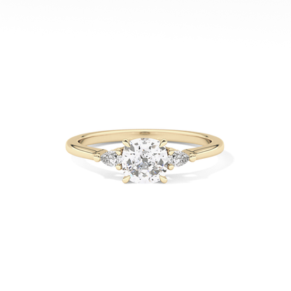 Cushion Three Stone Lab Grown Diamond Engagement Ring