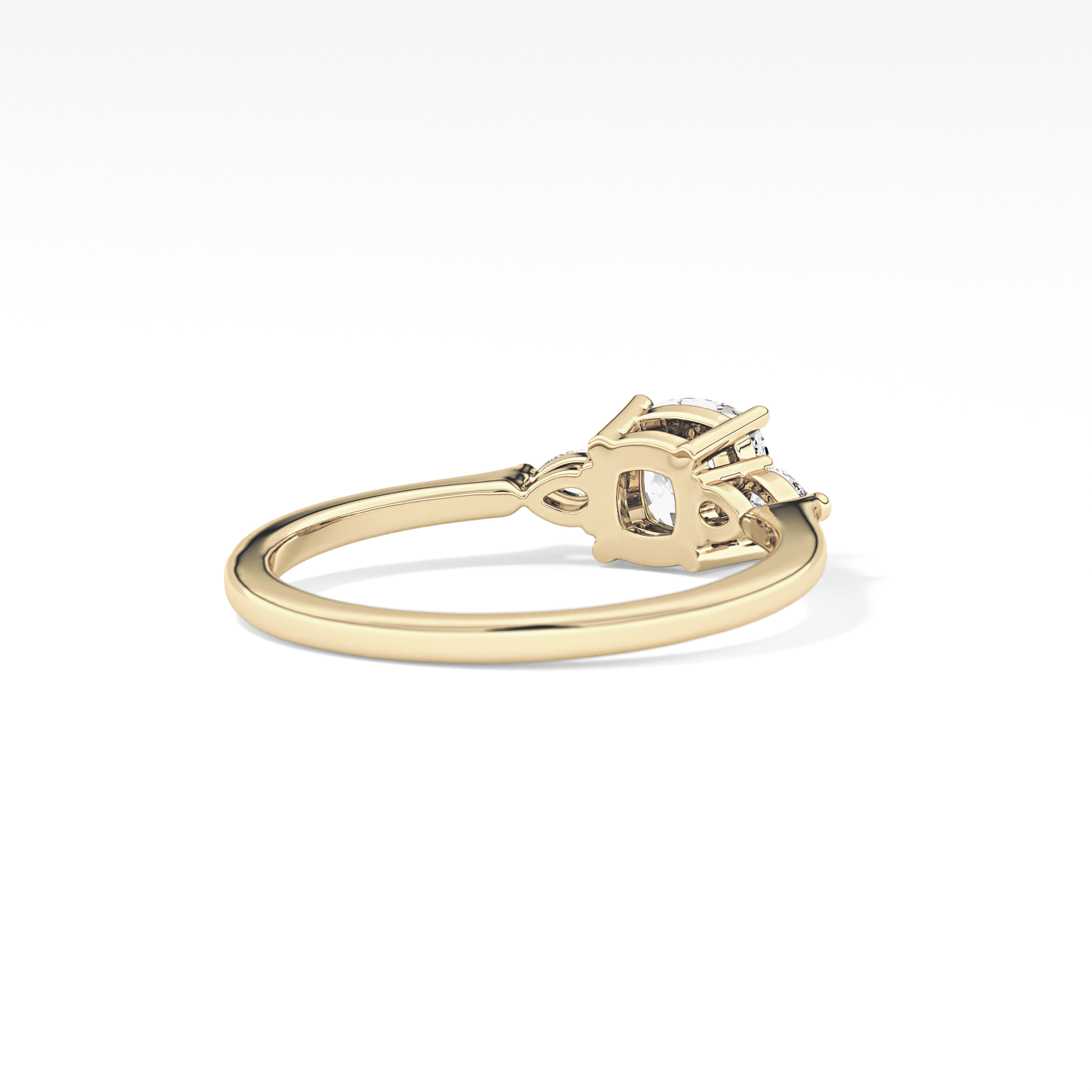 Cushion Three Stone Lab Grown Diamond Engagement Ring