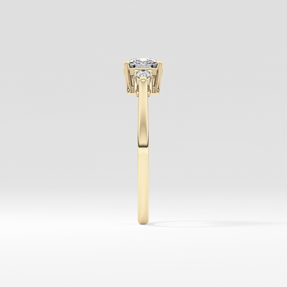 Cushion Three Stone Lab Grown Diamond Engagement Ring