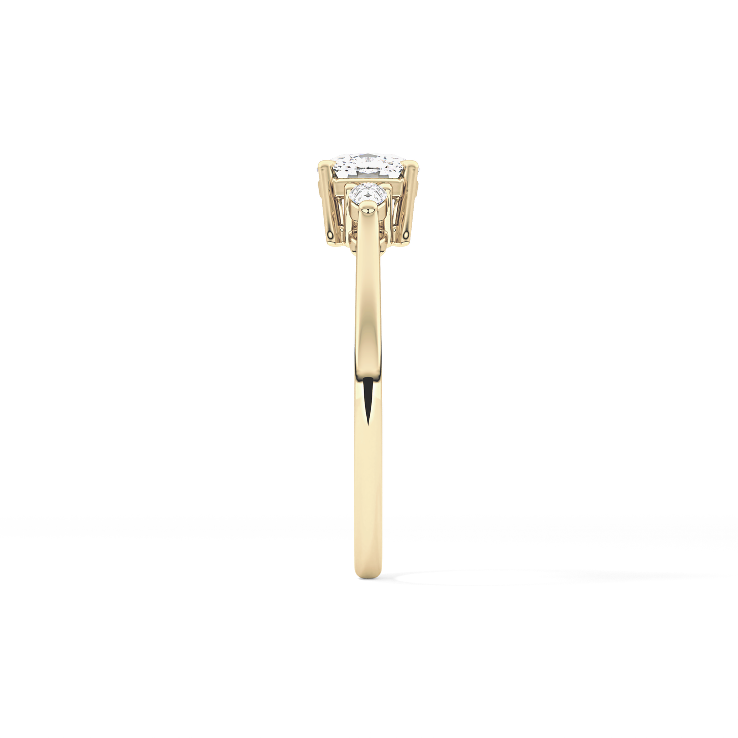 Cushion Three Stone Lab Grown Diamond Engagement Ring