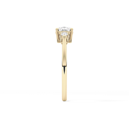 Cushion Three Stone Lab Grown Diamond Engagement Ring