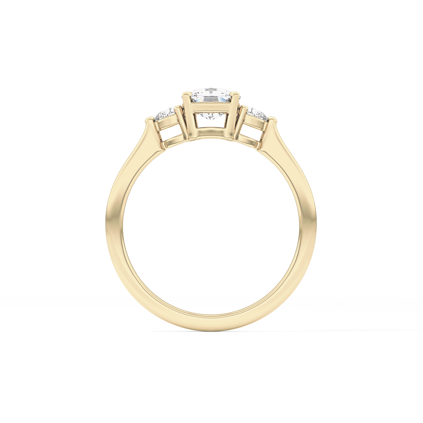 Cushion Three Stone Lab Grown Diamond Engagement Ring