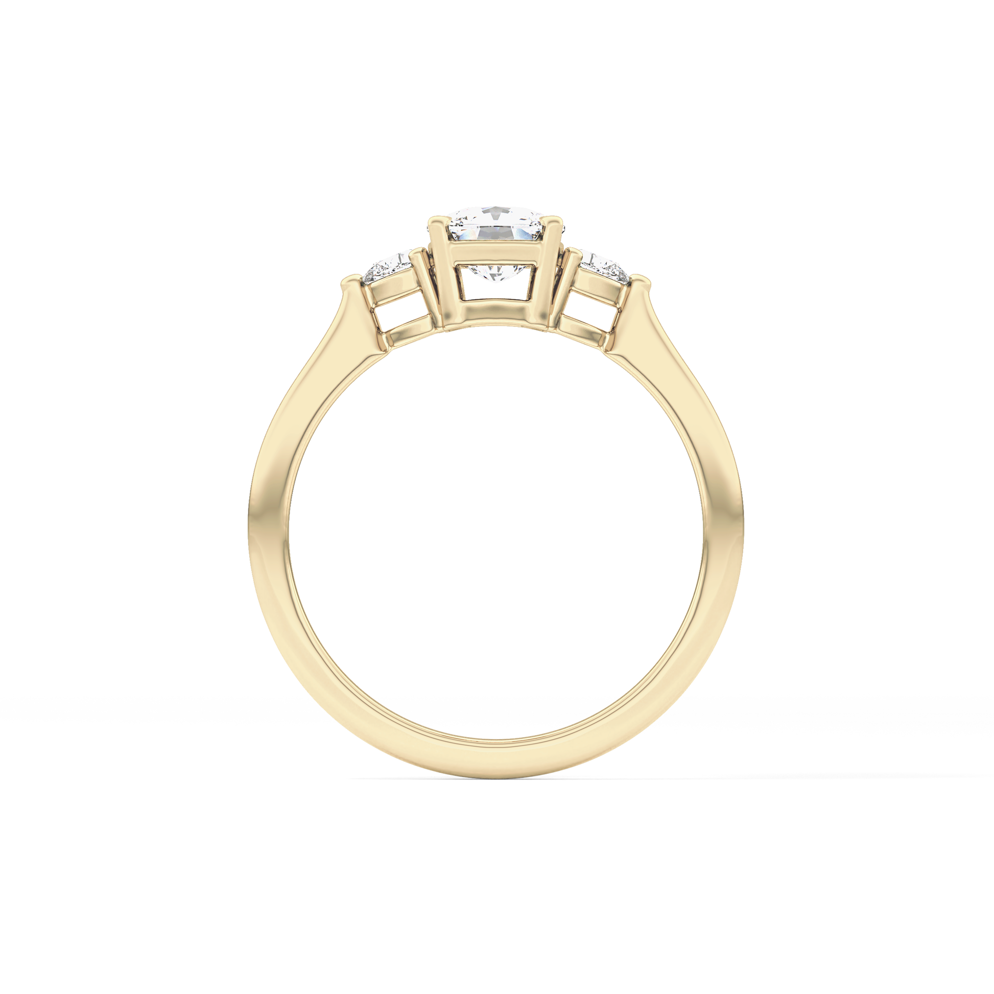Cushion Three Stone Lab Grown Diamond Engagement Ring