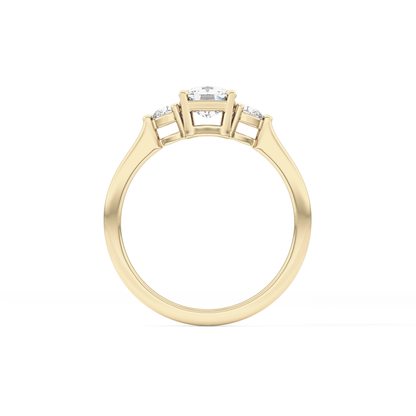 Cushion Three Stone Lab Grown Diamond Engagement Ring