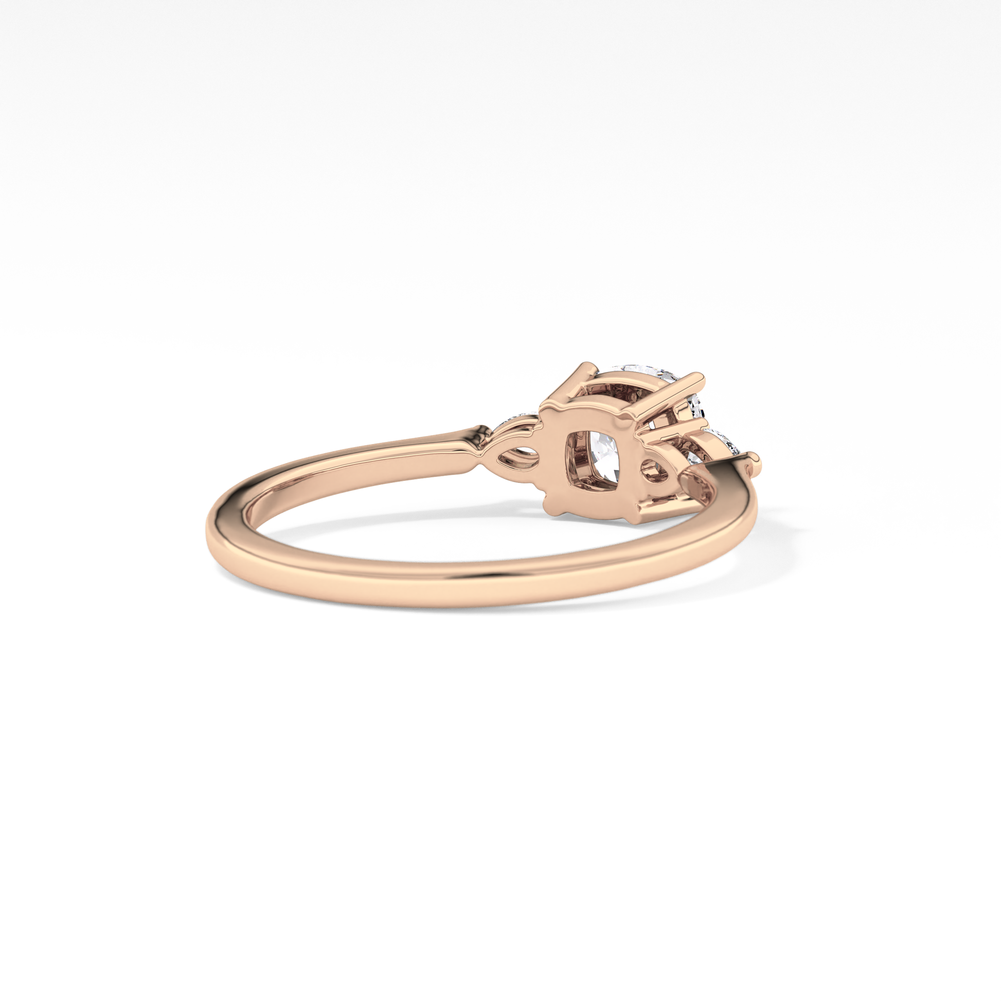 Cushion Three Stone Lab Grown Diamond Engagement Ring
