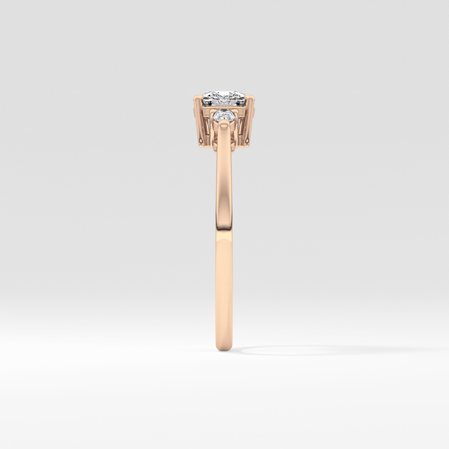 Cushion Three Stone Lab Grown Diamond Engagement Ring