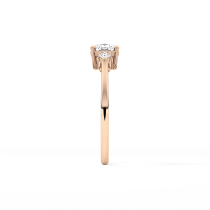 Cushion Three Stone Lab Grown Diamond Engagement Ring