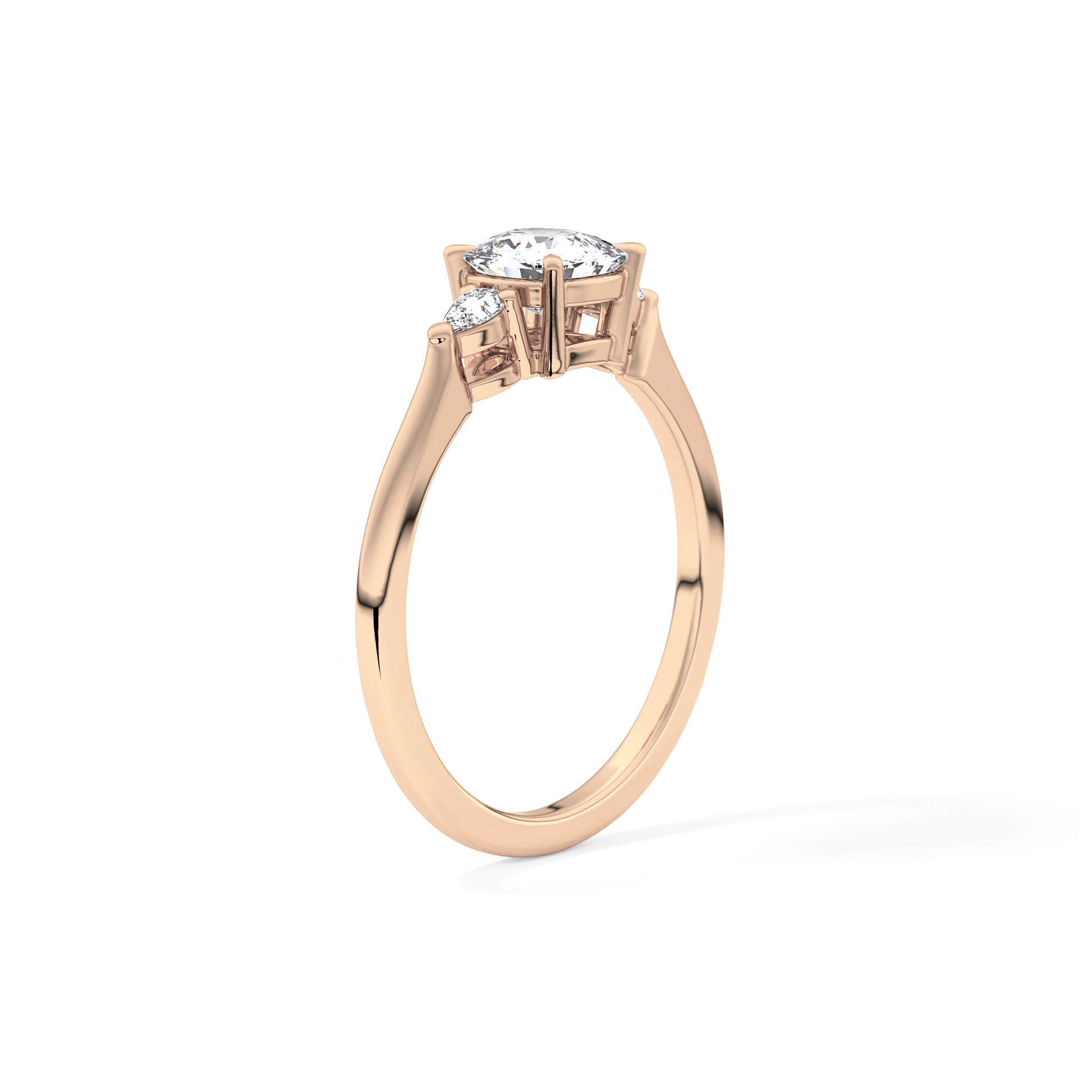 Cushion Three Stone Lab Grown Diamond Engagement Ring