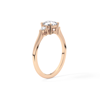 Cushion Three Stone Lab Grown Diamond Engagement Ring