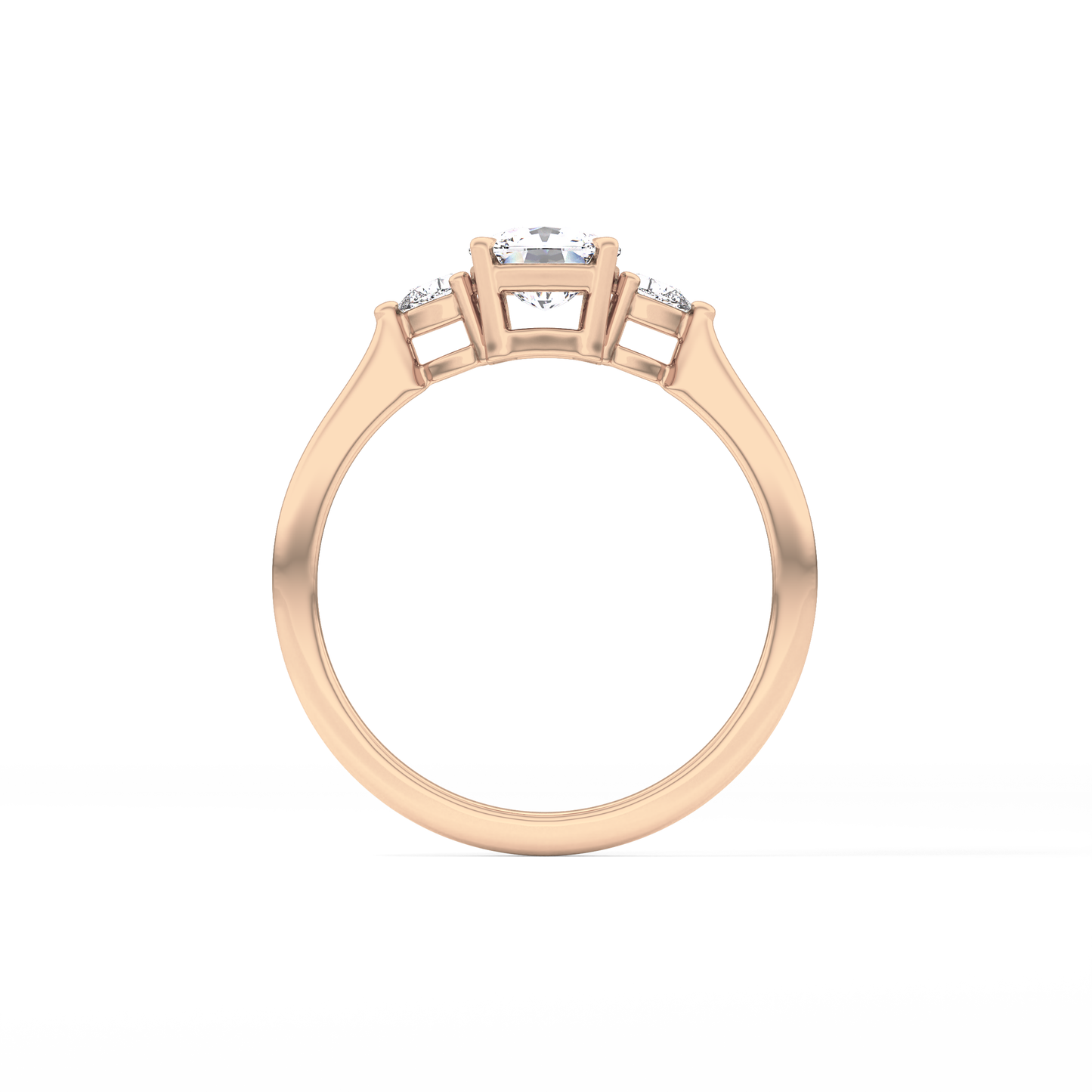 Cushion Three Stone Lab Grown Diamond Engagement Ring