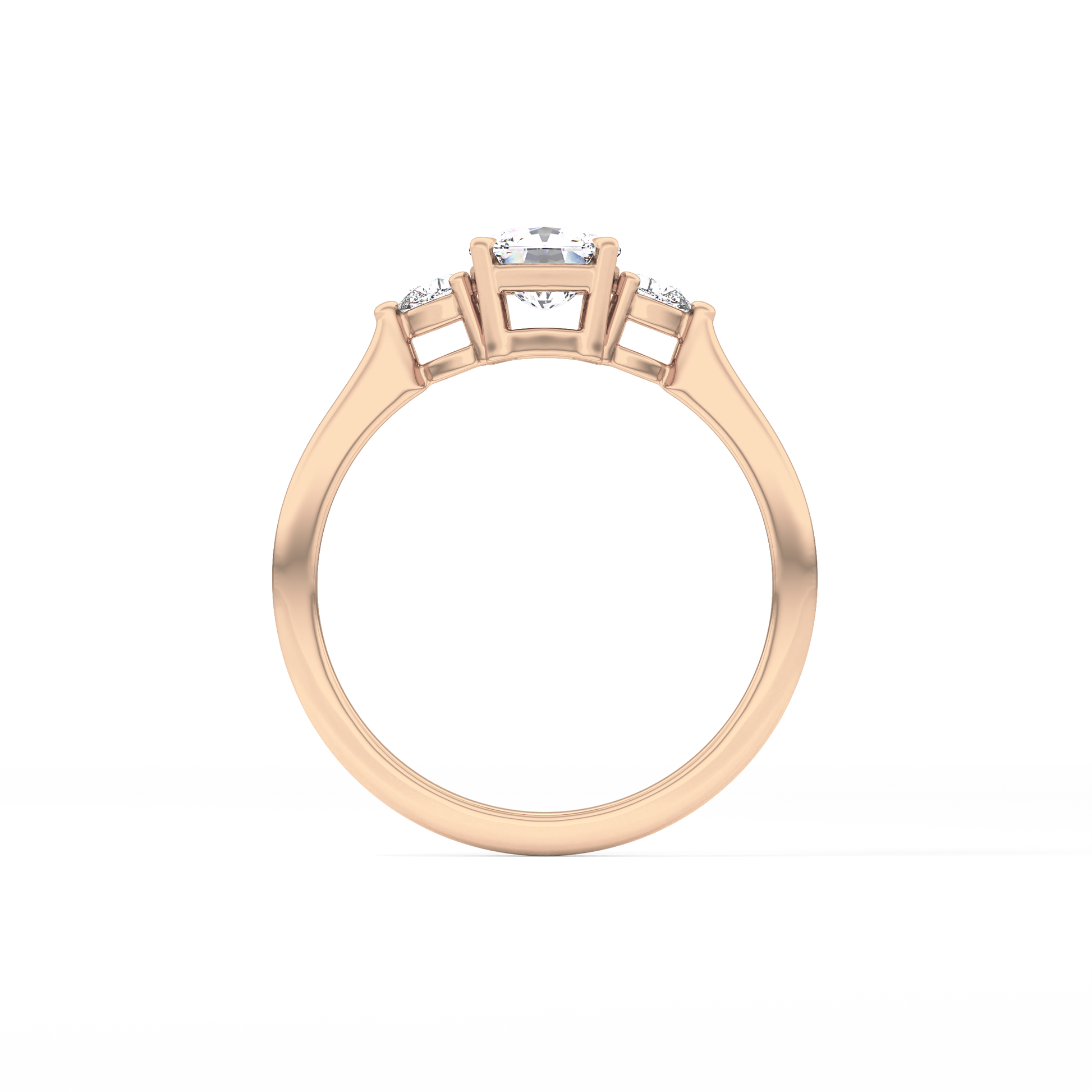 Cushion Three Stone Lab Grown Diamond Engagement Ring