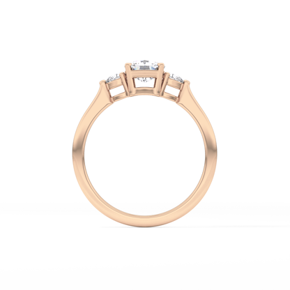 Cushion Three Stone Lab Grown Diamond Engagement Ring