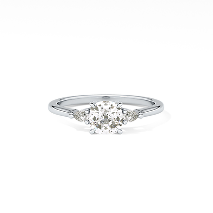 Cushion Three Stone Lab Grown Diamond Engagement Ring