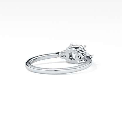 Cushion Three Stone Lab Grown Diamond Engagement Ring